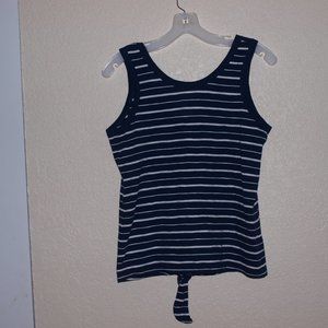 St. John's Bay Blue & White Stripe Sleeveless Top Women's S/P